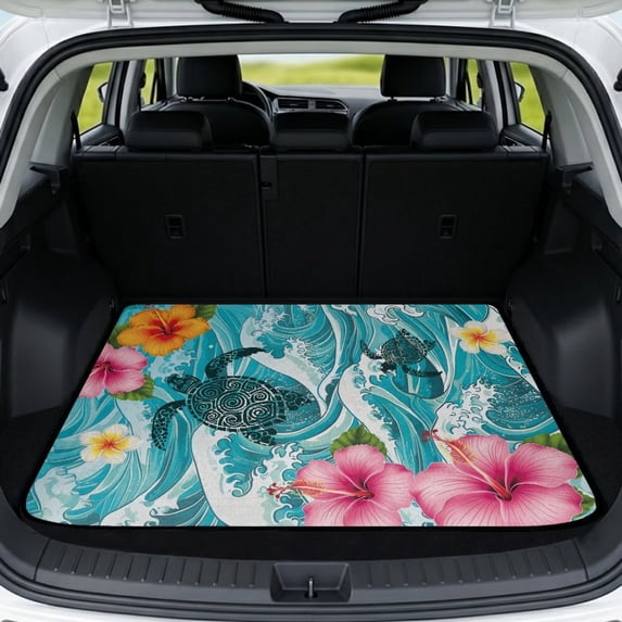 HUISEFOR Sea Turtle Car Trunk Mat 29" x 39" Cargo Mat Rear Trunk Liner Anti-Scratch Full Protection Cars Accessories Universal Fit for Most Cars