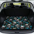thumbnail image 1 of HUISEFOR Skull And Blue Rose Car Trunk Mat 29" x 39" Non-Slip Full Protection All Weather Trunk Protection Cargo Liner, Waterproof, Easy To Clean, Anti-Scratch,for Car SUV Sedan Auto, 1 of 7