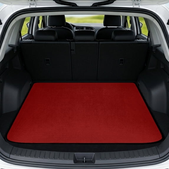 HUISEFOR Solid Red Car Trunk Mat 29" x 39", Universal Cargo Liner Scratchproof, Easy to Clean Fits Most Cars and SUVs