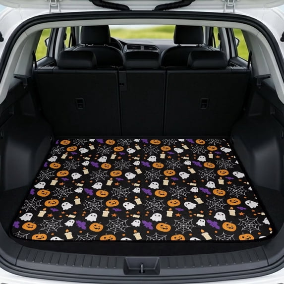 HUISEFOR Spider Web Bat Car Trunk Mat 29" x 39" Full Protection Cargo Mat Rear Trunk Liner Scratchproof Easy To Clean Universal Fit for Most Cars SUV