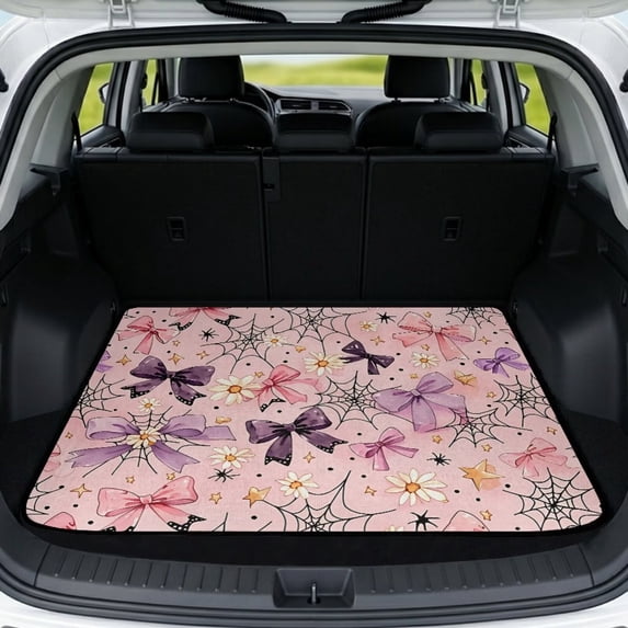 HUISEFOR Spider Web Car Trunk Mat for Women 29" x 39" Halloween Design Cargo Mat Rear Trunk Liner Scratchproof Cars Accessories Full Protection Suitable for Most Cars SUV