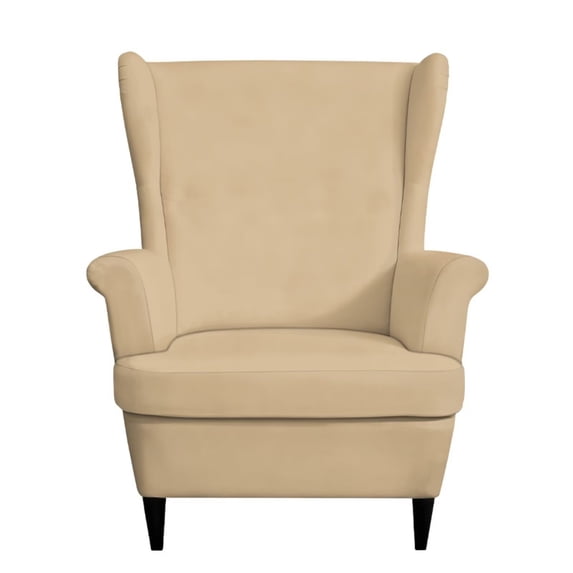 HUISEFOR Stretch Wing Chair Slipcovers 2 Piece, Breathable & Comfortable Wingback Chair Covers, Non-Slip Armchair Protector with 1 Wing Cover & 1 Cushion Cover, Khaki