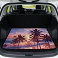 thumbnail image 1 of HUISEFOR Sunset Palm Tree Car Trunk Mat 29" x 39" Universal Cargo Mat Rear Trunk Liner Anti-Scratch Cars Accessories Easy To Clean Suitable for Most Car Models, 1 of 7
