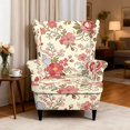 thumbnail image 1 of HUISEFOR Wing Chair Slipcovers, Stretch Wingback Chair Covers, Anti‑Slip & Wear‑Resistant, Easy Installation, Wrinkle Resistant, Furniture Protector for Living Room, Pink‑Red Wildflower, 1 of 7