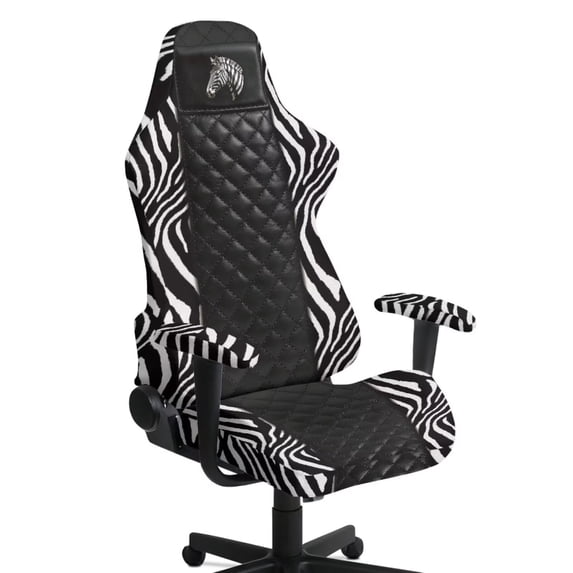 HUISEFOR Zebra Gaming Chair Cover for Men Fashion Computer Reclining Gaming Chair Protector Slipcovers with Armrest Covers Scratch-Proof Office Chair Covers for Home, Shop, Living Room, Office