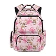 thumbnail image 1 of Bulopur Pink Deer Bow Kids Backpack for Girls, Hunting Print School Bag Lightweight/Breathable/Waterproof Multi-Pocket Book Bag for Kids 6-12 Back to School, 1 of 8