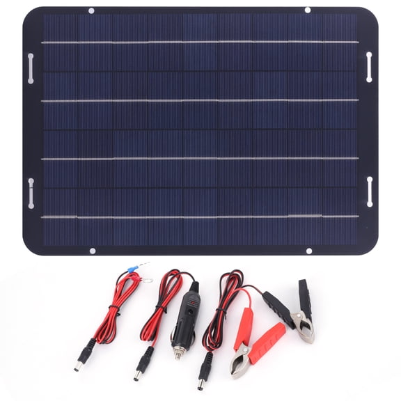 HUISZJ 12W Portable Solar Panel Kit, Solar Panel with Solar Charge, Controller Solar Car Battery Charging Kit for Car RV Boat Motorcycle (XXP330)