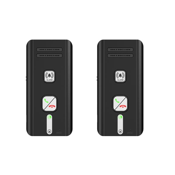 HUISZJ 2 Way Wireless Intercom System, 500M Wall Mount Voice Sender&Reciever, Emergency Walkie-Talkie for Seniors Elderly Parent (Black 2T)