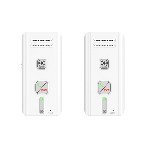 HUISZJ 2 Way Wireless Intercom System, 500M Wall Mount Voice Sender&Reciever, Emergency Walkie-Talkie for Seniors Elderly Parents (White 2T)