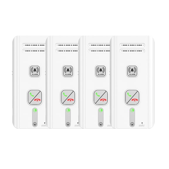 HUISZJ 2 Way Wireless Intercom System, 500M Wall Mount Voice Sender&Reciever, Emergency Walkie-Talkie for Seniors Elderly Parents (White 4T)