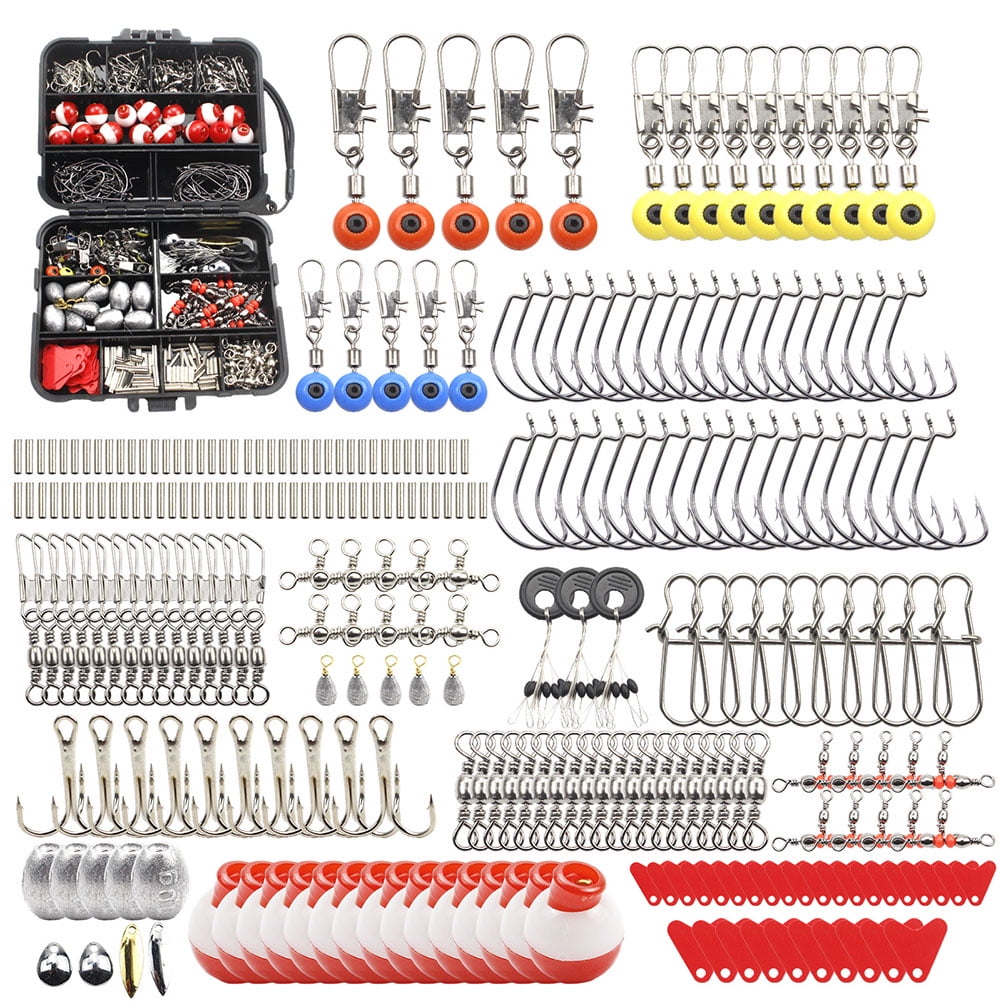 HUISZJ 267pcs Fishing Tools Accessories Kit Set, Fishing Tackle Set with Fishing Box, Outdoor Fishing Accessories Set for Men Birthday Gift