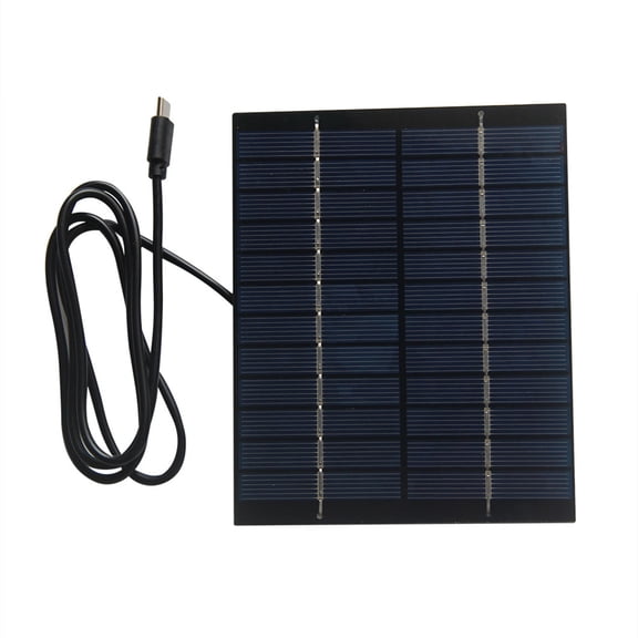 HUISZJ 2W 12V Solar Panel, Portable Solar Panel Charger with Type-C Port, Solar Charging Pane Rechargeable Battery Security Camera