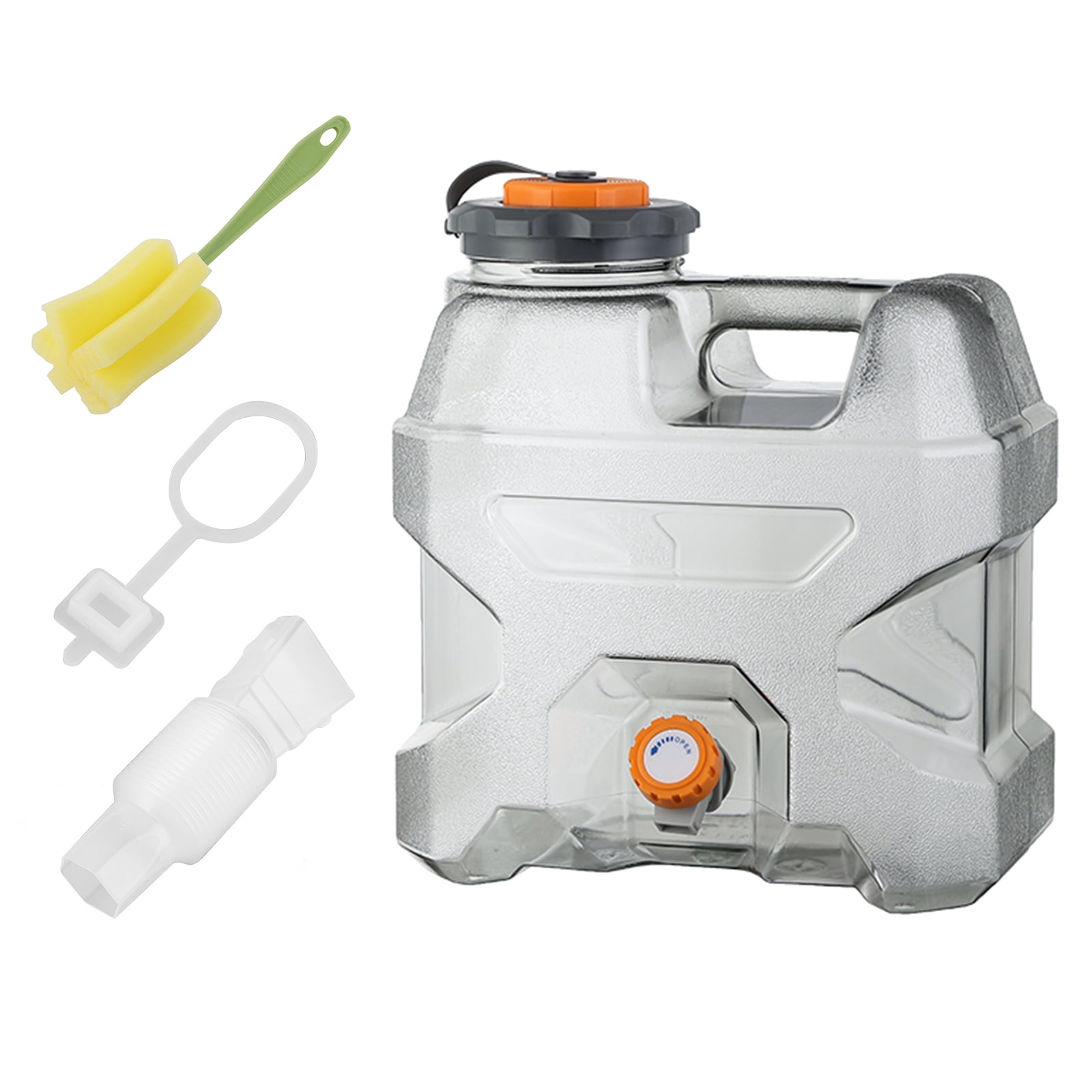 HUISZJ 3.2Gal Water Tank, Transparent Gray Water Jug, Emergency Portable Water Container for Outdoor Hiking Camping