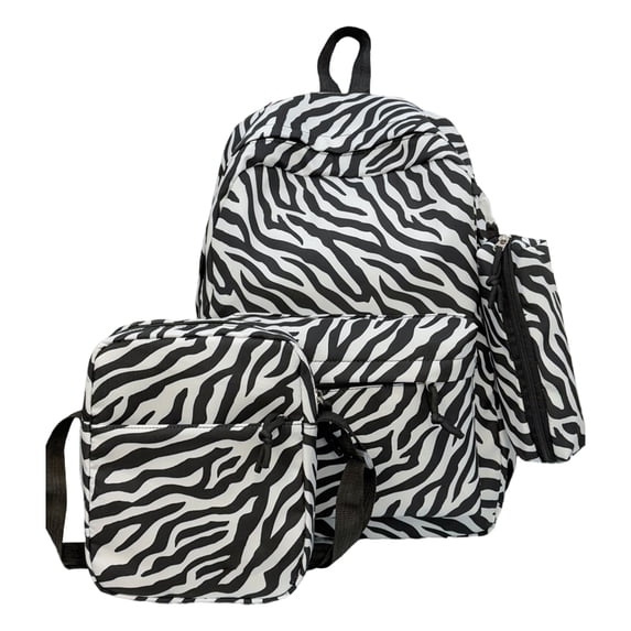 HUISZJ 3-In-1 School Bag Set, Cow Pattern Bookbag with Lunch Box, School Backpack Set for School Women College (Style 2)