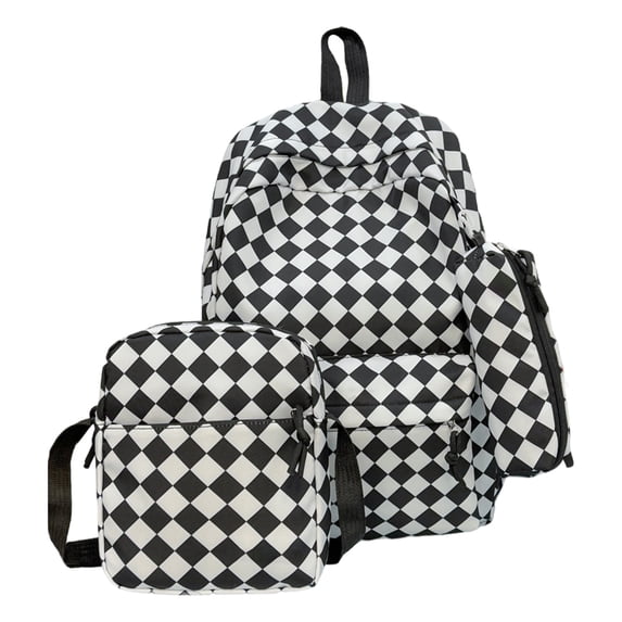 HUISZJ 3-In-1 School Bag Set, Cow Pattern Bookbag with Lunch Box, School Backpack Set for School Women College (Style 3)