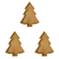 HUISZJ 3Pcs Christmas Tree Serving Trays - 10.9 inch Wooden Charcuterie Dessert Board - Christmas Tree Platter for Cheese Bread Christmas Supplies