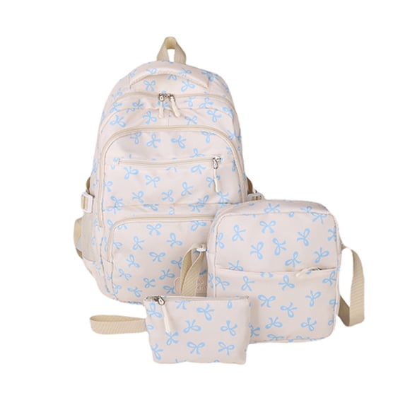 HUISZJ 3pcs School Backpack, Trendy School Backpack Set, Primary Secondary College Teenage Backpack for Work Travel School (Blue)
