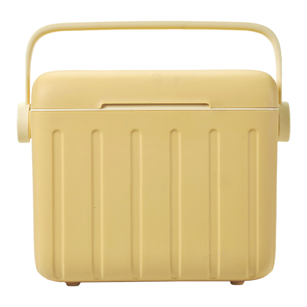 Caja hielera de camping HUISZJ de 6 L, hielera aislada multiusos, cubeta de hielo portátil para exteriores, dura para camping y picnic (amarillo sol)