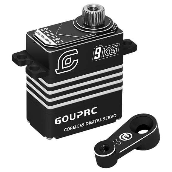 HUISZJ 9KG RC Digital Servos, Metal Gear Servos with 25T RC Horn All, Coreless Digital Servos for 1/18 TRX-4 TRX-6 SCX10 III Upgrade Servo Parts (Black)