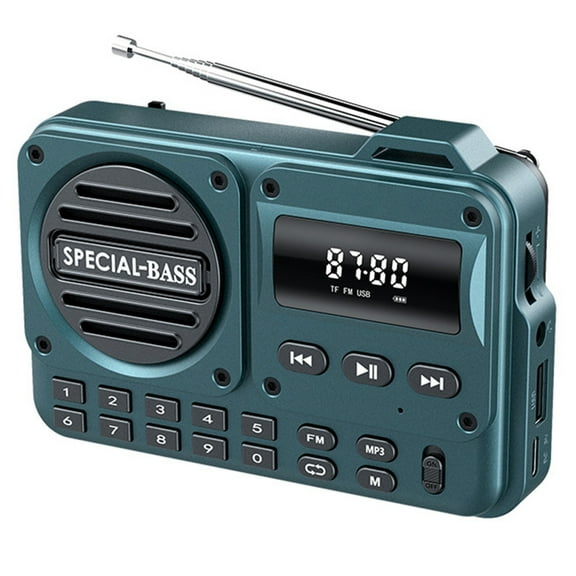 HUISZJ AM/FM Radio, 5.71x3.35x1.81inch Mini Transistor Radio with Spearker, 2000mAh Battery Powered Radio Bluetooth Digital Radio Rechargeable for Running Cycling (Blue)