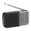 HUISZJ AM/FM Radio Portable Radio, Mini Transistor Radio with Strap, Radio Telescopic Antenna with Speaker(Black)