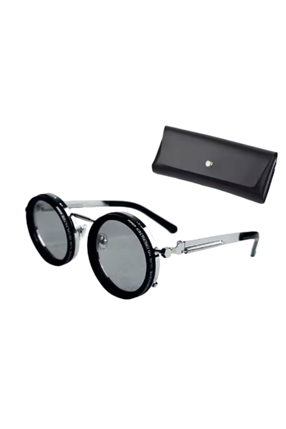 Adjustable 1-9 Sunglasses, Protective Mirror with ND Filter Lenses, Rounded Polarized Glasses Fishing Filter Glasses for Men Driving Fishing (Silver)