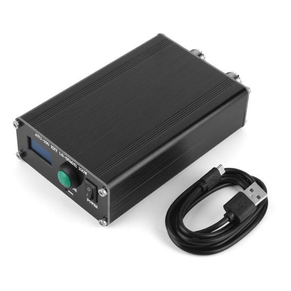 HUISZJ Antenna Tuner, ATU-100 EXT Antenna Tuner with USB Cable, Mini 0.96in OLED Display Automatic Antenna Tuner for Radio Equipment 1.8~55MHz