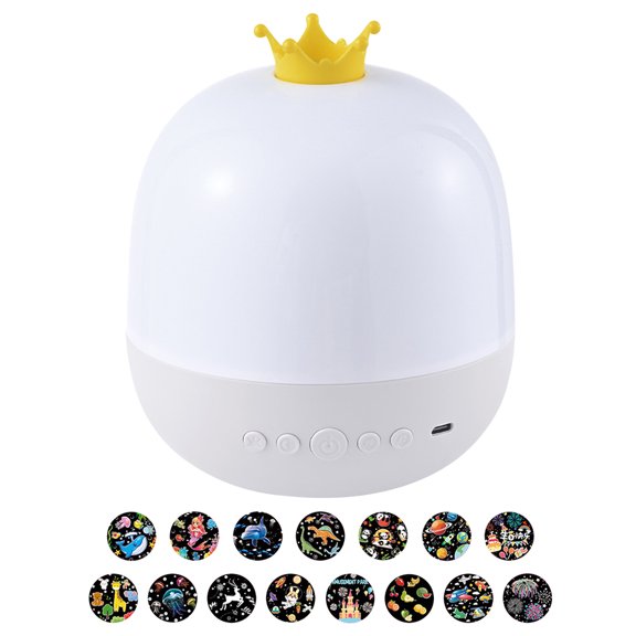 HUISZJ Atmosphere Night Light, Atmosphere Night Lamp with 3 Light Modes, Large Crown Design & HD Star Projection for Home Bedroom Office Decor (A)