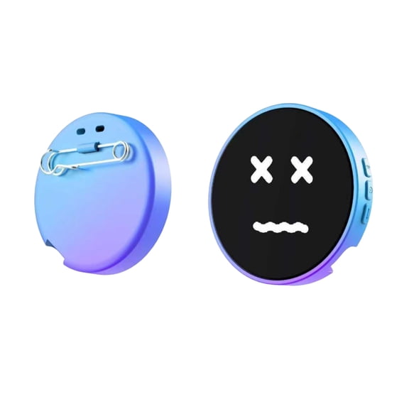 HUISZJ BT5.4 Electronic Anime E-Badge, 1.85-In IPS BT Connection Peripheral Badges, Dynamic Smart Display Screen Gift for Friend Party Gift (Blue)