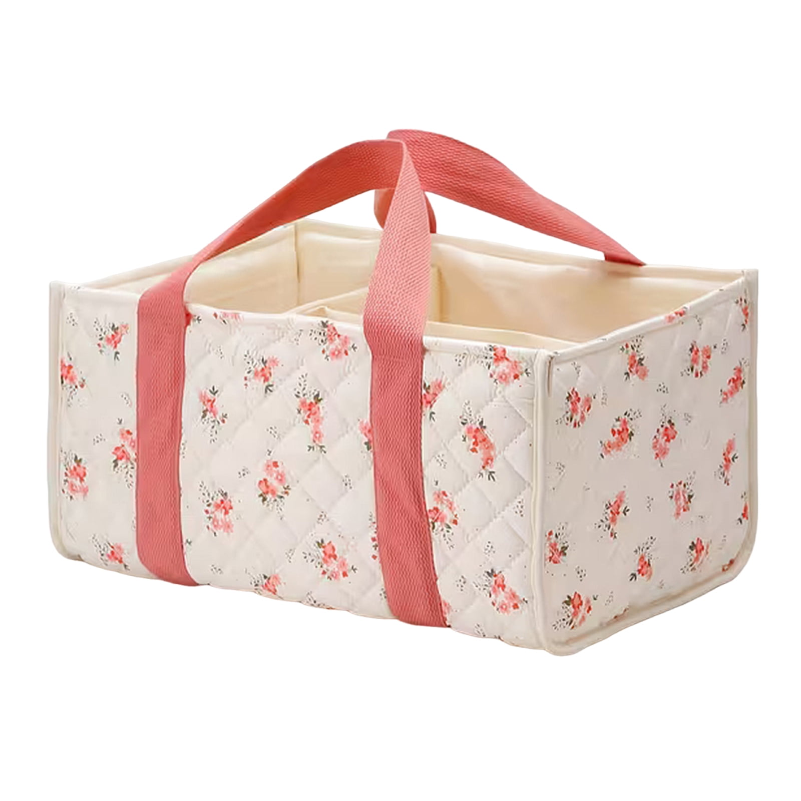 HUISZJ Diaper Caddy Organizer, Portable Storage Basket with Adjustable Divider, Large Capacity Baby Diaper Bag for Travel Outdoor (A)