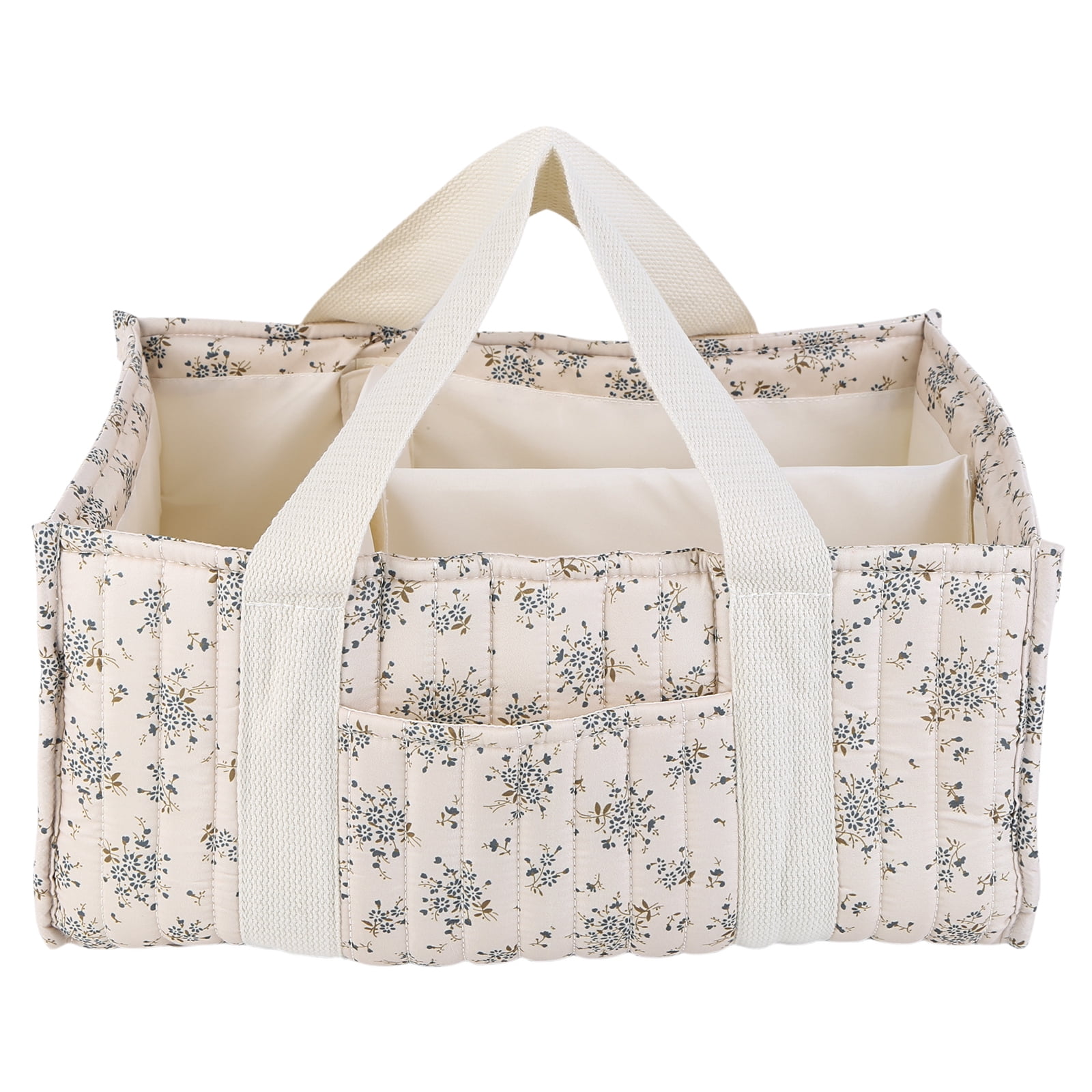 HUISZJ Baby Diaper Caddy Organizer, Large Capacity Storage Basket with Adjustable Divider, Quilted Nursery Diaper Bag for Mon Dad, style 3