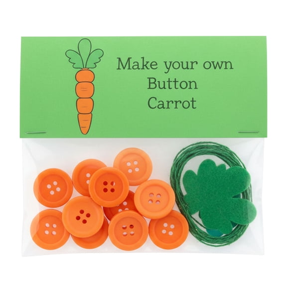 HUISZJ Button Craft Kit, Button Craft Making Set Hanging Decor, Handmade Fun Holiday Button Art Craft Set for Easter Party (Carrot)