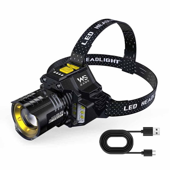 HUISZJ Camping Flashlight, 5 Lighting Modes Camping Head Lamp, USB Rechargeable Motion Sensor Headligh for Repairing Running