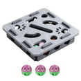 thumbnail image 1 of HUISZJ Cat Nail File Toy Enrichment Box Cat Puzzle Maze Holes Toy with 3 Bell Balls Interactive Cat Nail File Scratcher Board (Gray), 1 of 8