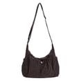 thumbnail image 1 of HUISZJ Checkered Sling Bag, Nylon Drawstring Crossbody Bag, Large Capacity Shoulder Bag for Women Work Travel Outdoor (Coffee), 1 of 10