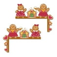 thumbnail image 1 of HUISZJ Christmas Decor Frame Creative Toppers - 2 pcs Happy Gingerbread Man Candy Door Toppers - Wooden Christmas Ornaments for Xmas Party Decor, 1 of 10