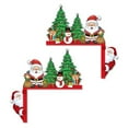 thumbnail image 1 of HUISZJ Christmas Decor Frame Santa Claus Toppers - 2 pcs Santa Claus Door Toppers - Wooden Christmas Ornaments for Xmas Party Decor, 1 of 9