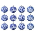 thumbnail image 1 of HUISZJ Christmas Tree Decorations Christmas Balls - 1.97 inch Xmas Hanging Ornaments - Foam Fabric White Blue Porcelain Ball for Home Party Supplies, 1 of 9