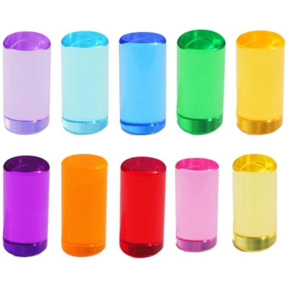HUISZJ Colored Building Blocks Set, Reusable Acrylic Building Blocks, Gemstone Cylinders Early Education Particles Set for Party Birthday Friend Gift