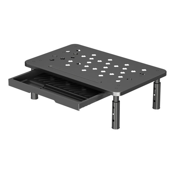 HUISZJ Computer Monitor Stand For Desk Adjustable Monitor Riser Desk Organizer Home Storage Essentials (Black)