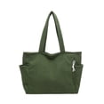 thumbnail image 1 of HUISZJ Corduroy Shoulder Bag, Large Capacity Tote Bag, Versatile Tote Handbag for Travel Commute Work (Green), 1 of 7