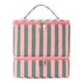 thumbnail image 1 of HUISZJ Cosmetic Bag, Stripped Nail Tech Organizer with Separate, 2 Layer Toiletries Organizer for Work Travel Outdoor, 1 of 7