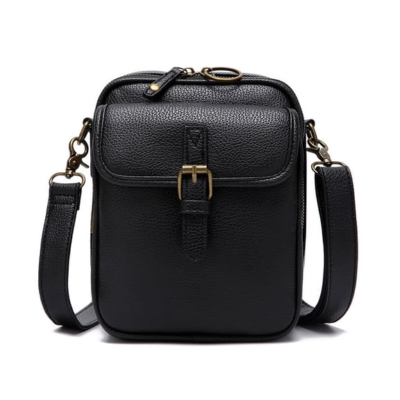 HUISZJ Crossbody Bag, PU Leather Shoulder Bag with Adjustable Strap, Cell Phone Crossbody Purse Bag for Women Outdoor Travel (Black)