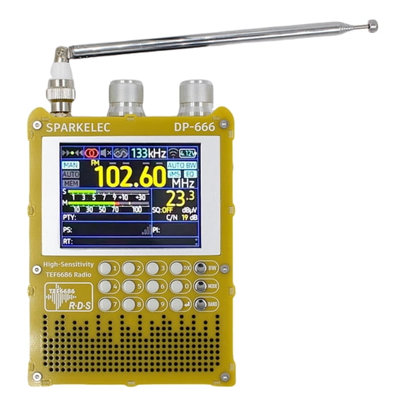 HUISZJ DP-666 TEF6686 Radio, High Sensitivity Full Radio, FM AM Short Wave Radio with LCD Display High Sensitivity Receiver