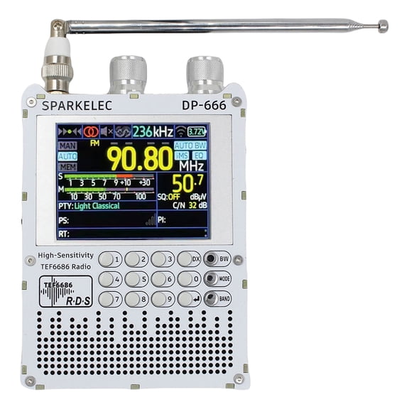 HUISZJ DP-666 TEF6686 Radio, High Sensitivity Full Radio, FM AM Short Wave Radio with LCD Display High Sensitivity Receiver