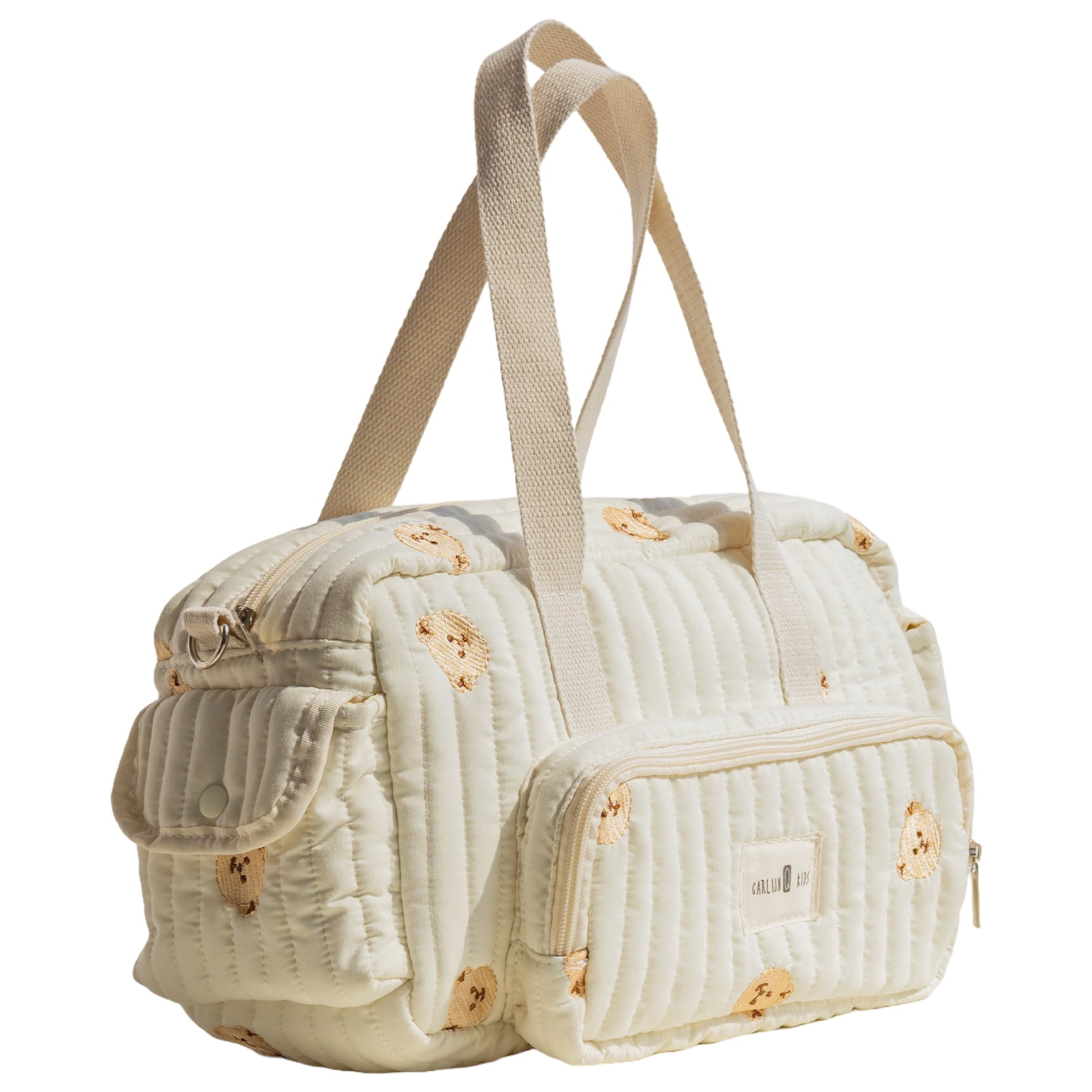 HUISZJ Diaper Bag Tote, Large Capacity Baby Diaper Bag with Shoulder Strap, Multi-Pockets Storage Bag for Travel Hospital (Bears)