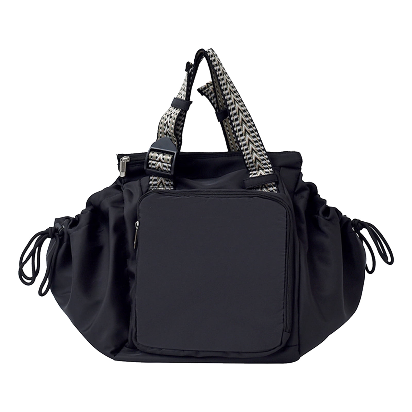 HUISZJ Diaper Bag Tote, Nylon Large Capacity Diaper Bag, Multifunctional Reusable Backpack for Work Travel Outdoor (Black)