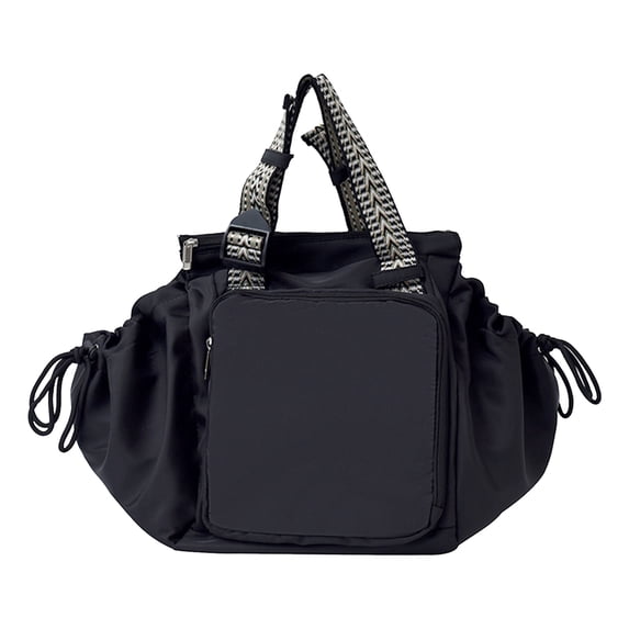 HUISZJ Diaper Bag Tote, Nylon Large Capacity Diaper Bag, Multifunctional Reusable Backpack for Work Travel Outdoor (Black)