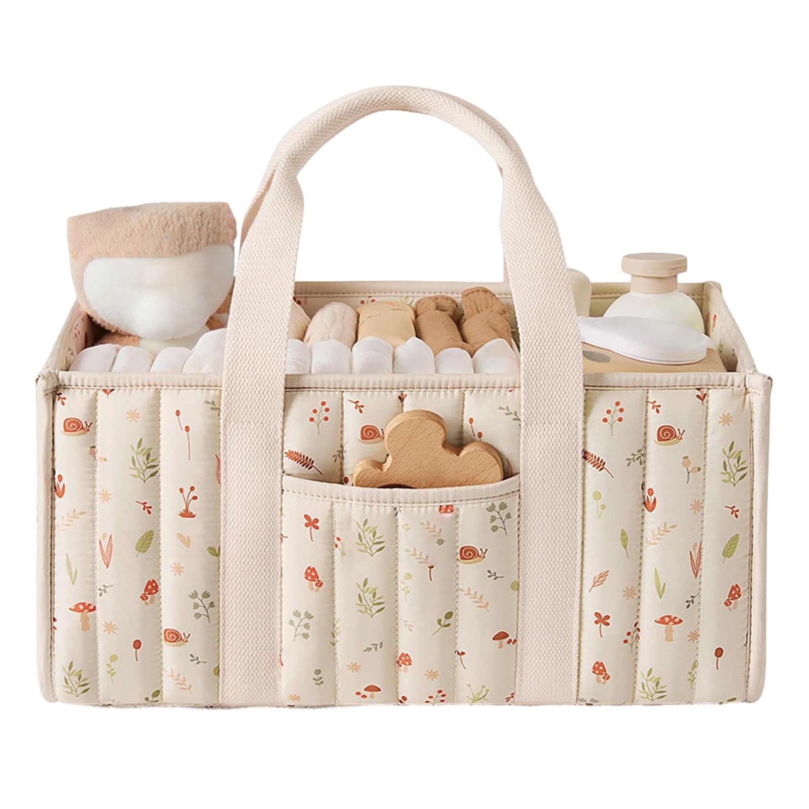 HUISZJ Diaper Caddy Organizer, Portable Baby Diaper Bag, Large Capacity Quilted Storage Basket for Travel Outdoor (D)