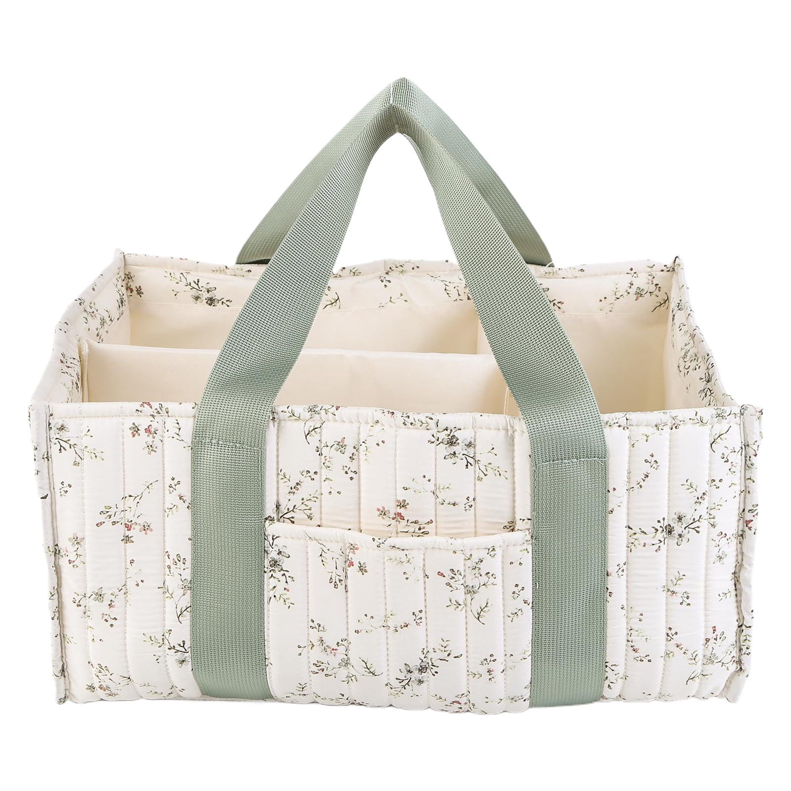 HUISZJ Diaper Caddy Organizer, Portable Storage Basket with Adjustable Divider, Large Capacity Baby Diaper Bag for Travel Outdoor (B)